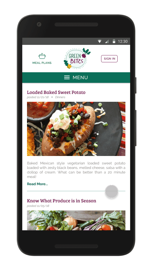 Brief walkthrough of the mobile version of the meal planner tool